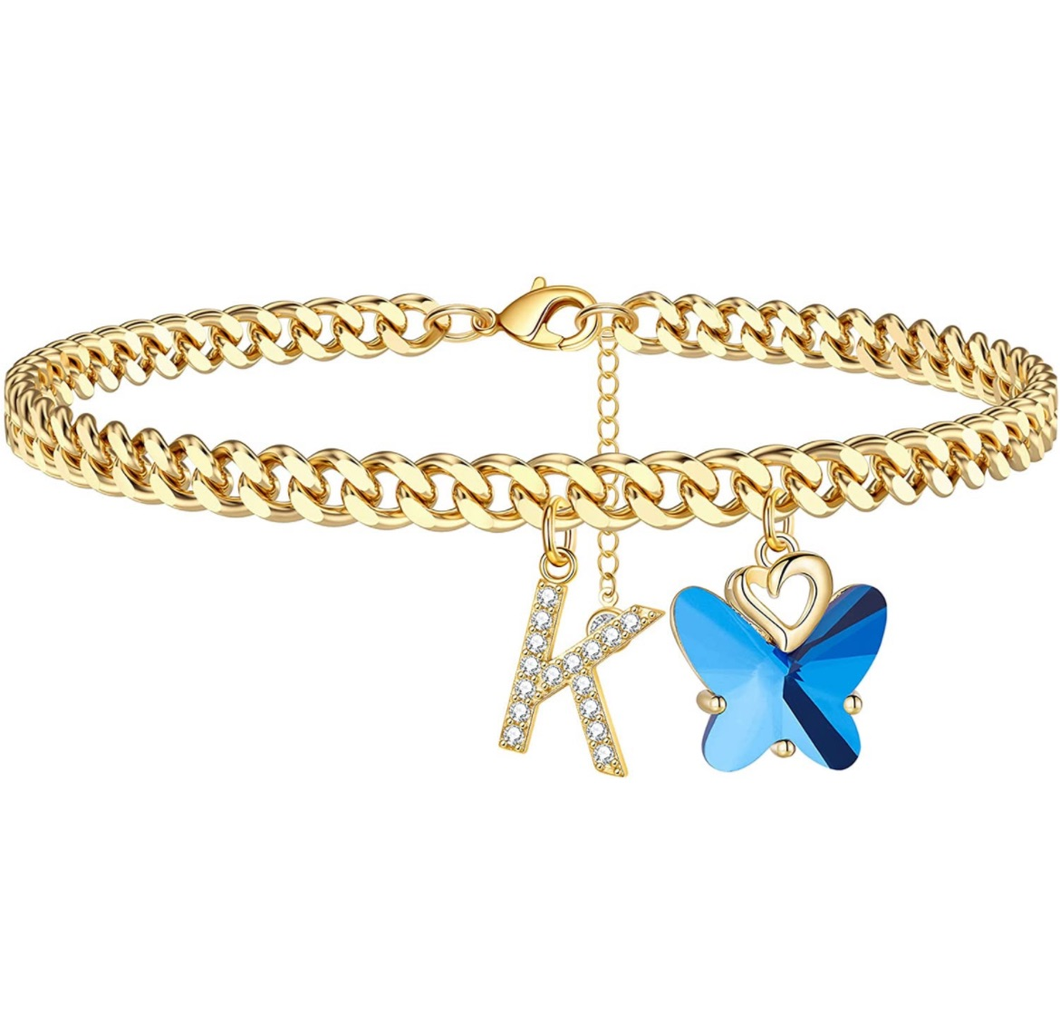 Butterfly Initial Anklet